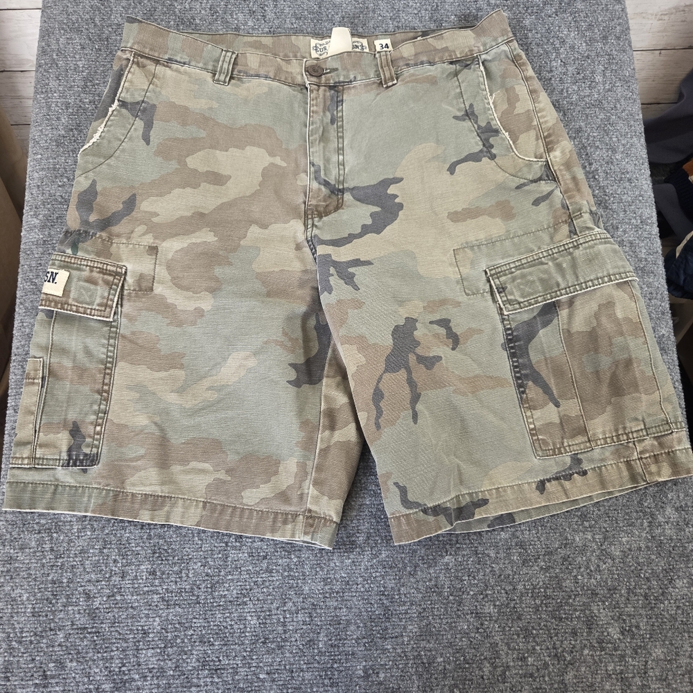 U.S. Polo Assn Camo Cargo Shorts Mens 34 Military Army Camouflage Casual